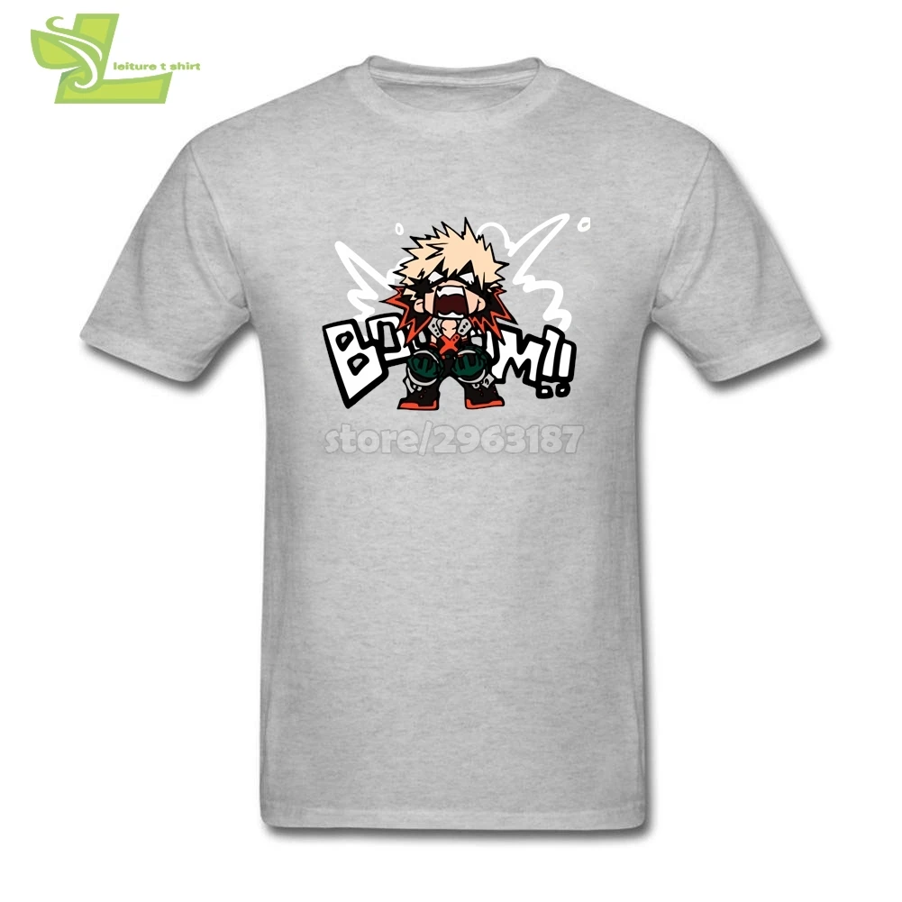 Забавные футболки My Hero моя геройская Академия Katsuki Bakugo мужская хлопковая одежда с