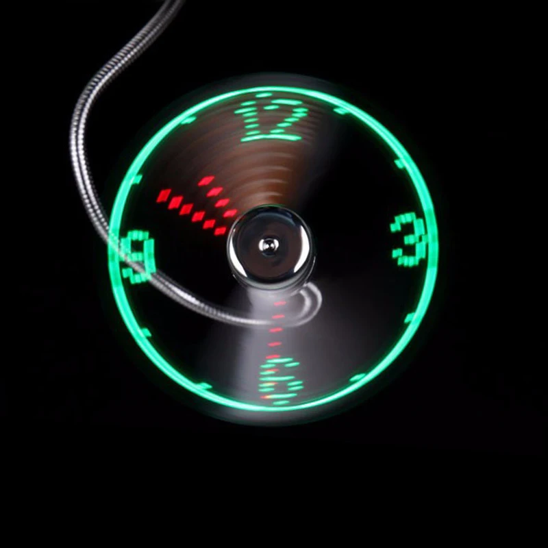 Портативный мини USB вентилятор Портативные гаджеты гибкий гусиная шея светодиодный часы для ноутбука ПК Ноутбук Powerbank дисплей в реальном времени