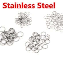 200 шт./лот 3/4/5/6/7/8/10 мм Нержавеющая сталь DIY ювелирных изделий Открыть Один петли соединительные кольца и Разделение кольцо для изготовления ювелирных изделий