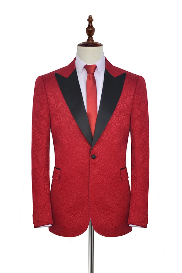 

Handsome Groomsmen Embossing Groom Tuxedos Mens Wedding Dress Man Jacket Blazer Prom Dinner (Jacket+Pants+Tie) A12