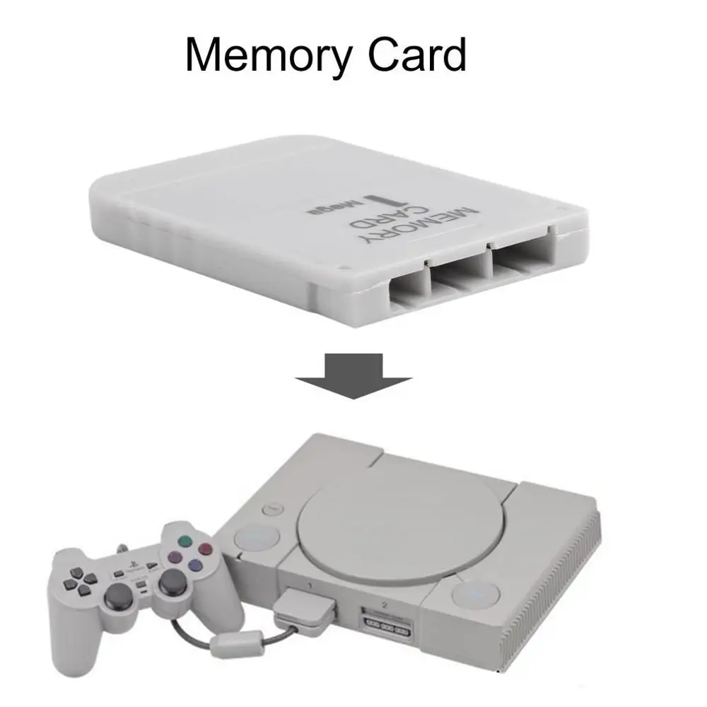 

Memory Card for PS1 1 Mega Memory Card For Playstation 1 One PS1 PSX Game Useful Practical Affordable White 1M 1MB