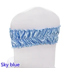 Небесно-синий пояс для свадебного стула пояс со складками спандекс пояс для стульев подходит для всех стульев для свадьбы, банкета, вечерние украшения