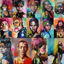 DIY картина по цифрам в африканском стиле женские портрет, холст, живопись Краски по номерам Абстрактная живопись Настенный декор Раскраска по номерам афро изготовленный на заказ