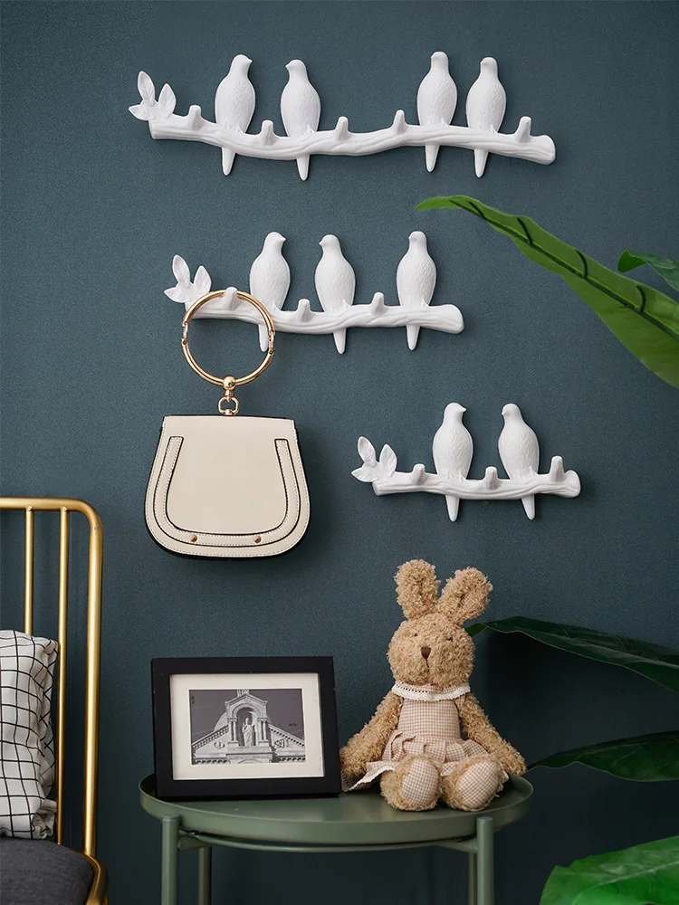 

Creative Bird hook Doorway Clothes hanger Environmental protection plastics Clothes Hanger Key Receiving Frame on Wall