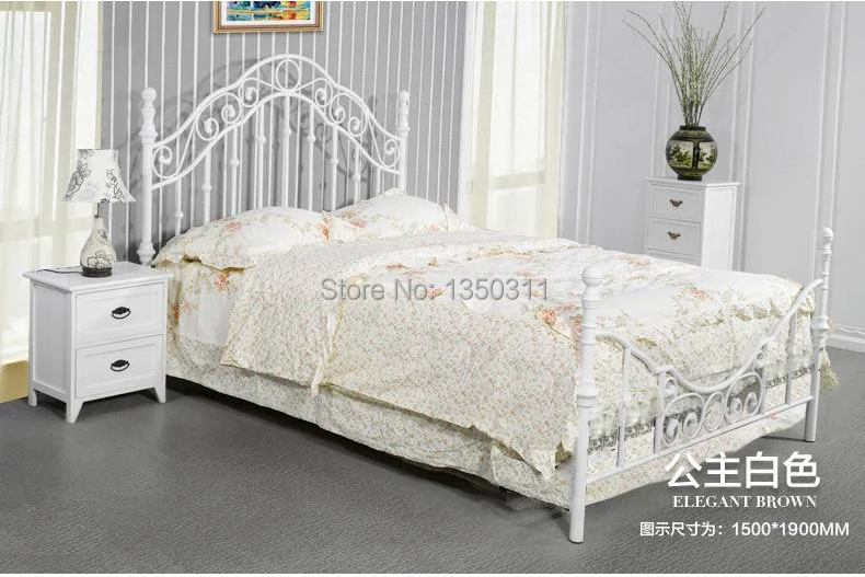 Factory direct sales of Korean Princess metal iron sheets / double 1.2/1.5/1.8 white rice export bed