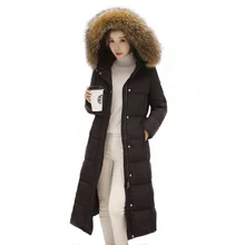 Ультра согреться белая утка вниз куртка Новые пальто с капюшоном x-длинные женские пальто Тонкий Твердые куртки зимние пальто парки мягкий