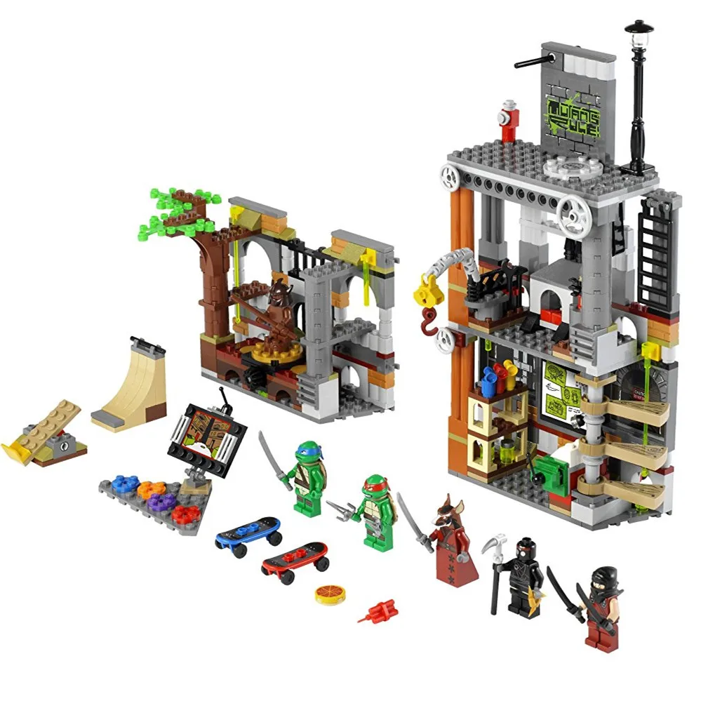 

BELA Teenage Mutant Ninja Turtles Turtle Lair Attack Building Block Set Kids Model Brick Minifigures Toys Compatible Legoe