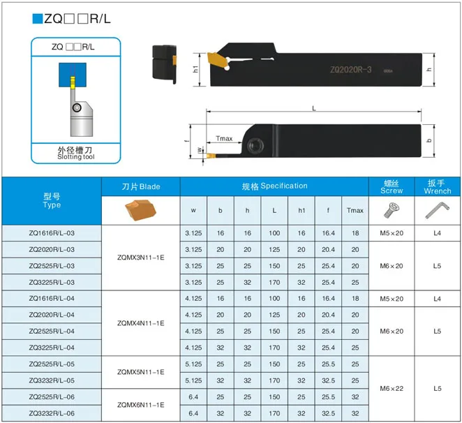 1 шт ZQ1616R/L-2/3/4 ZQ2020R/L-2/3/4 ZQ2525R/L-2/3/4/5 Внешний диаметр канавок Арбор токарный инструмент с ЧПУ Инструменты