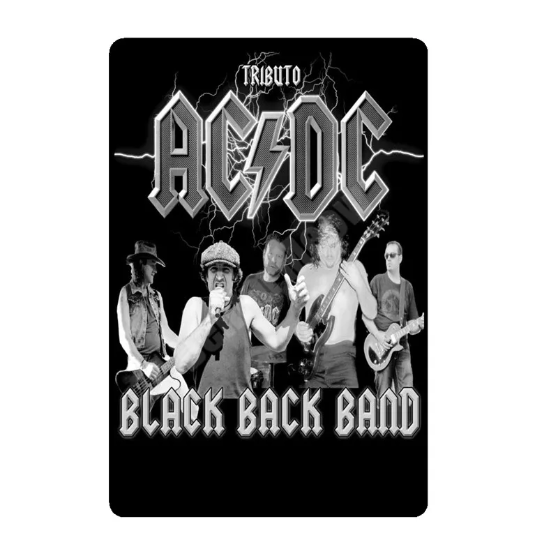 20x30 см ACDC винтажные металлические жестяные вывески для бара, кафе, паба, казино, домашний декор, тарелки в стиле ретро, музыкальная доска, художественный плакат, рок наклейки на стену N264 - Цвет: D