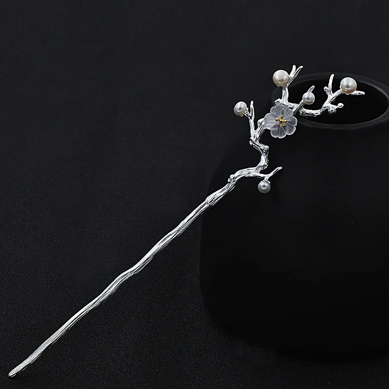 Сакура японские палочки для волос цветок 925 стерлингового серебра ювелирные изделия жемчужная заколка ручной работы этнические винтажные вишни шпильки для волос