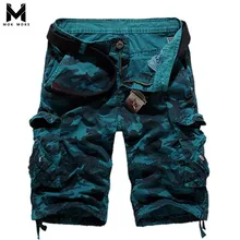 Камуфляж печати прямой оснастки хлопка Для мужчин s шорты модные Повседневное свободные личности молния мульти-карман Для мужчин короткие