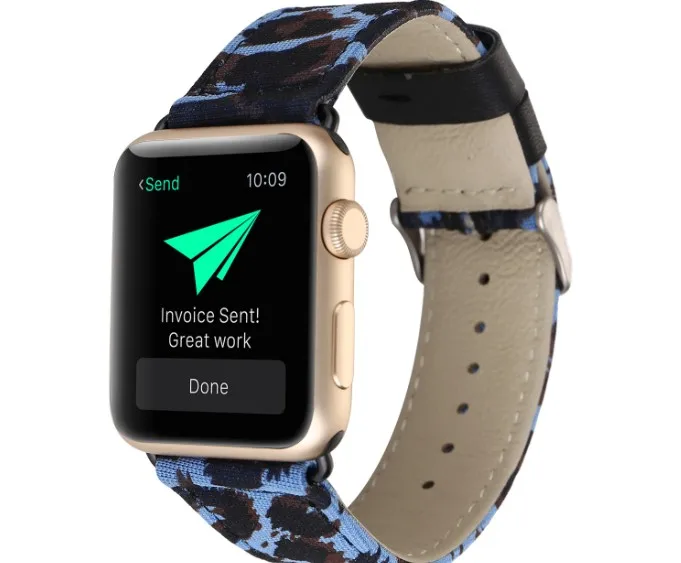 Роскошный брендовый ремешок из натуральной леопардовой кожи для Apple watch band iwatch