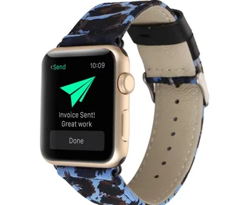 

luxury brand Genuine Leopard leather watch strap for Apple Watch band iwatch bracelet 38mm 42mm 44mm apple series 4 3 2 1