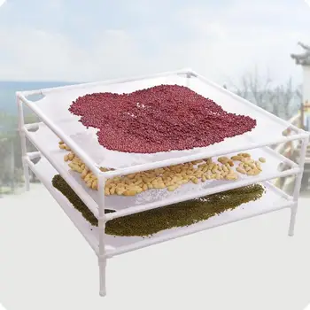 

Floor-mounted Clothes Basket Overlay Balcony Mesh Laundry Drying Rack Iron Tube Sweater Hanger Clothing Net