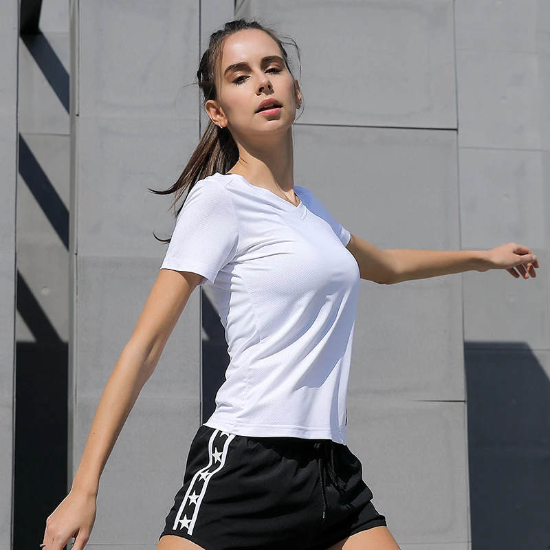 Yoga Tshirt Gym Jerseys Fitness Shirt Trainer Running T shirts Sport