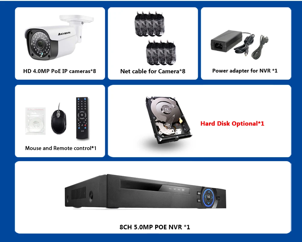 AHCVBIVN 8CH 5MP 1080 P CCTV Камера Системы POE NVR комплект 4 К HDMI 4.0MP Открытый IP Security Камера P2P видеонаблюдения Системы комплект