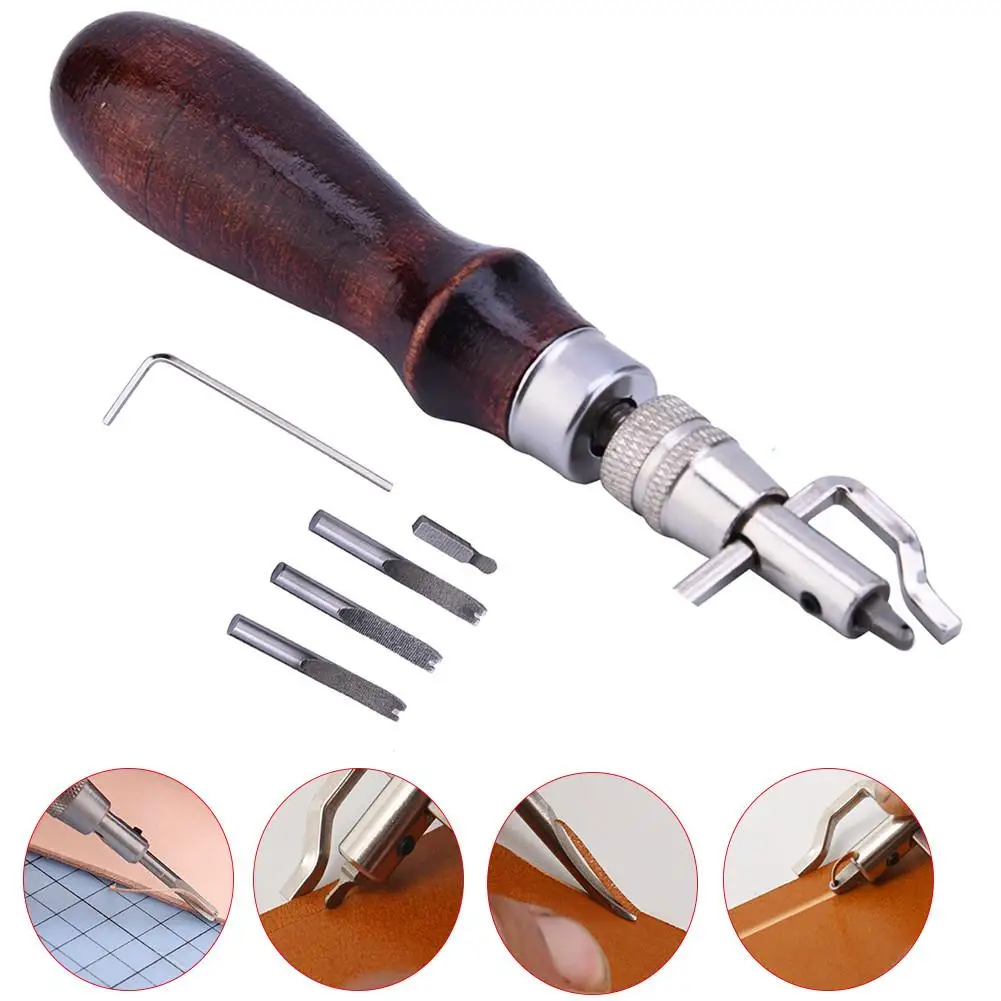 

Multi-Purpose Leather Paper Cloth Craft Tool Set Edge Pressing Cutting Grover DIY Hand Stitching Sewing 7-In-1 Tool