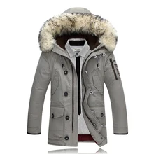 2017 Down Coats Men Winter Jackets Mens 90% White Duck Down Coat Cashmere Fleece Parka Man Jacket Coats Rabbit Fur Collar Parkas