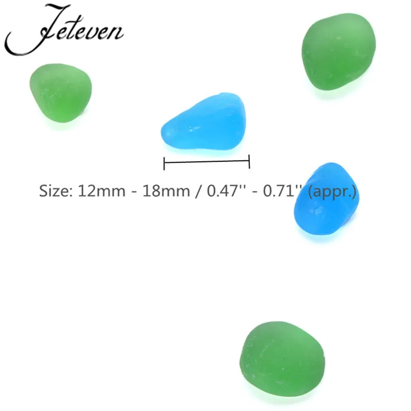 20 шт морской пляж стеклянные бусины 12-18 мм Синий Зеленый Бисероплетение песок камень для сережек ожерелье браслет кулон ювелирные изделия в поисках