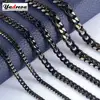 Stainless Steel 3.5mm / 5mm / 7mm Cuban Chain Black Waterproof Men's and Women's Necklace Jewelry ► Photo 1/4