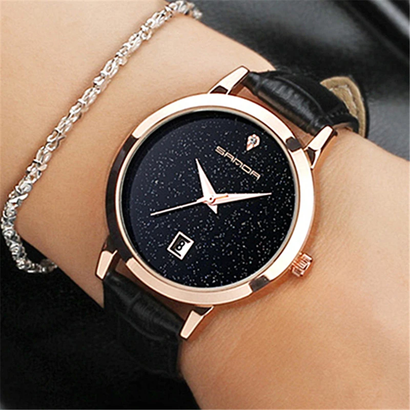 SANDA 2018 модные часы женские роскошные брендовые кварцевые Relogio Feminino Montre Femme|montre