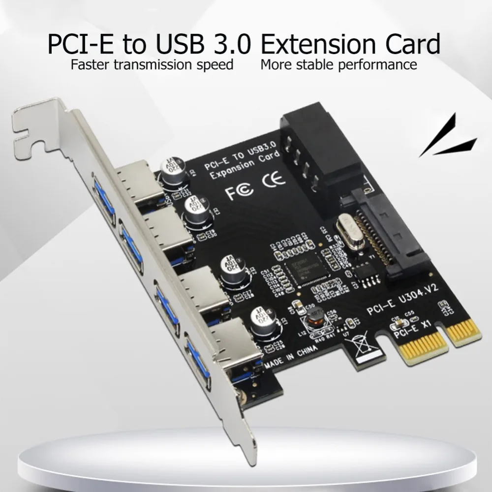 2019 U3046 PCI-E a USB3.0 tarjeta de adaptador de escritorio de expansión de alta velocidad trasera 4 puertos NEC Chip NEC720201 añadir a la tarjeta 2019 U3046 PCI-E a USB3.0 tarjeta de adaptador de escritorio de expansión de alta velocidad trasera 4 puertos NEC Chip NEC720201 añadir a la tarjeta