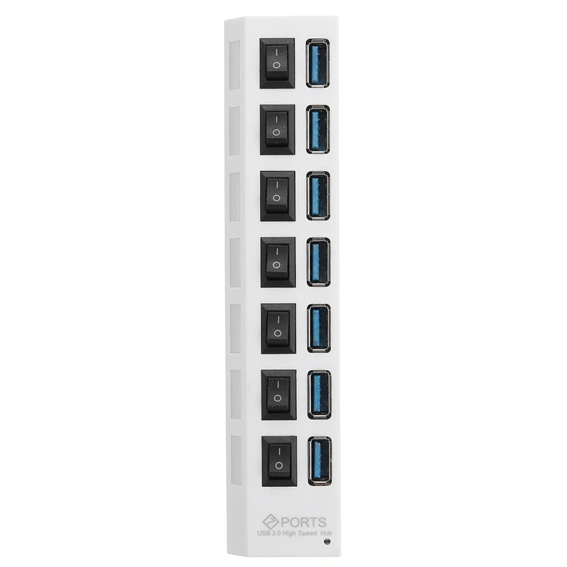 7 портов USB 3,0 концентратор вкл/выкл переключатели кабель адаптера переменного тока сплиттер для ноутбука Настольный США штекер Мульти USB 3,0 концентратор для компьютера ноутбука