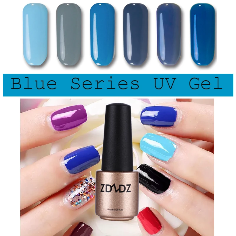 Blue Series UV Gel Nail Polish LED Light UV Manicure for Gel Nail Blue