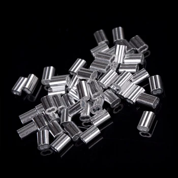 

50 Pcs/lot 1.5mm Steel Wire Rope Aluminum Ferrules Sleeves Silver Tone Wholesale