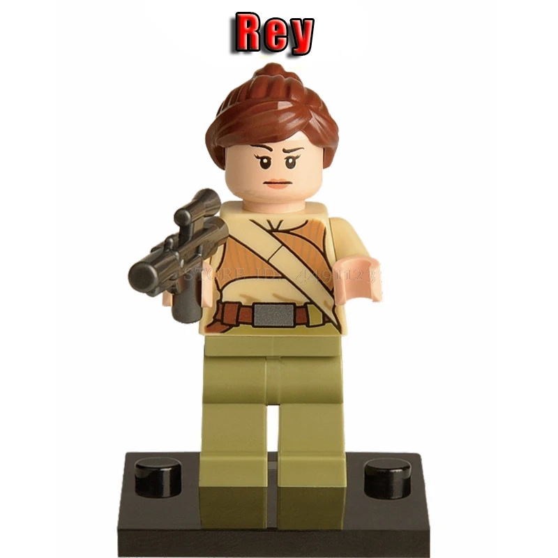 Игрушки блочные Звездные войны персонаж фильма Рей кьло бен соло люки Скайуокер клон воин джедай Йода Финн BB8 R2D2 блок игрушки Наборы «Звездные войны» - Цвет: Rey