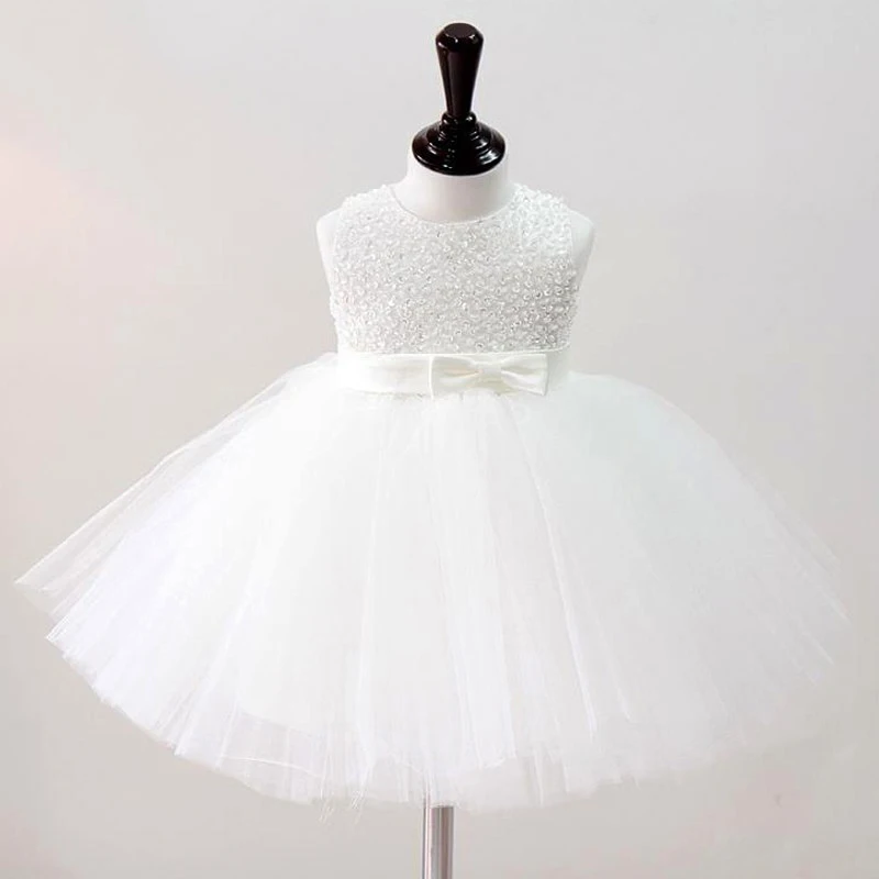 2015 New Kids Girls Wedding Dress Hand Beading Party Dress Sleeveless Tutu Dress For Baby Girls