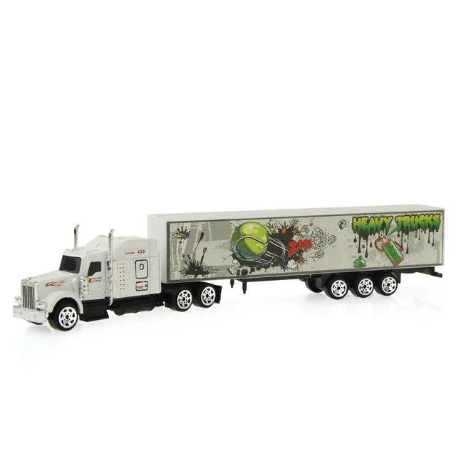 Мульти-Стили мини-раздвижной сплав модель автомобиля литья под давлением Разобранная модель контейнера масляный грузовик детские развивающие игрушки подарок на день рождения - Цвет: C White