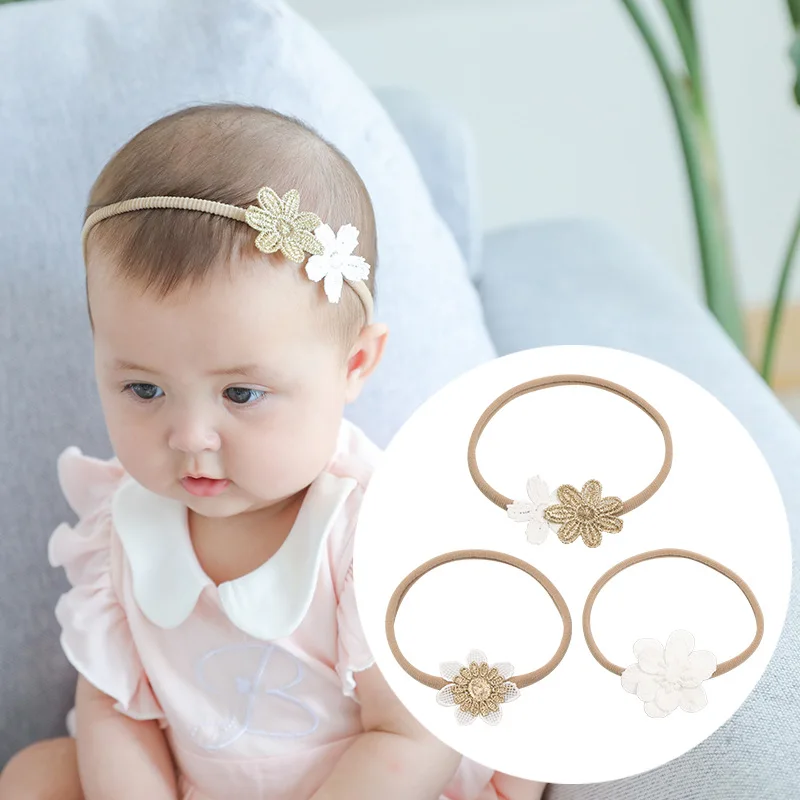 

Baby Girls Nylon Headband 3pcs/set Boutique Lace Flower Headbands for Girls Newborn Headband Set Kids Hair Accessories