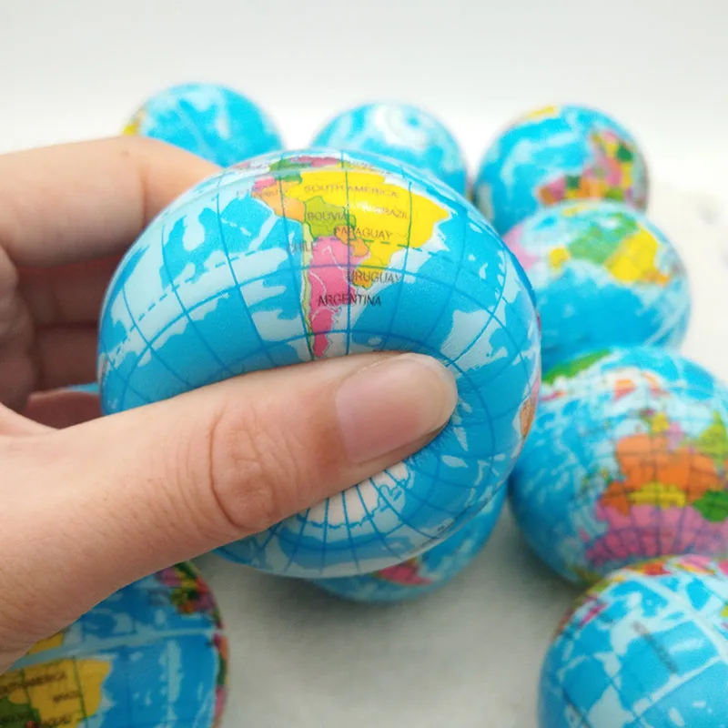 6 шт. 6,3 см шары для снятия стресса с карты мира и планеты Земля антистрессовые шары мягкие игрушки из пенополиуретана для детей