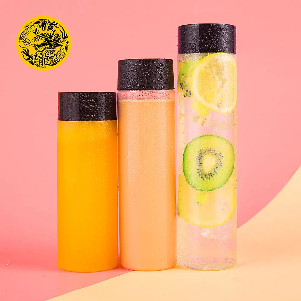 Plastic Water Bottles 300/400/500/600ml PET bottle for water drink Disposable My bottle Leakproof pattern