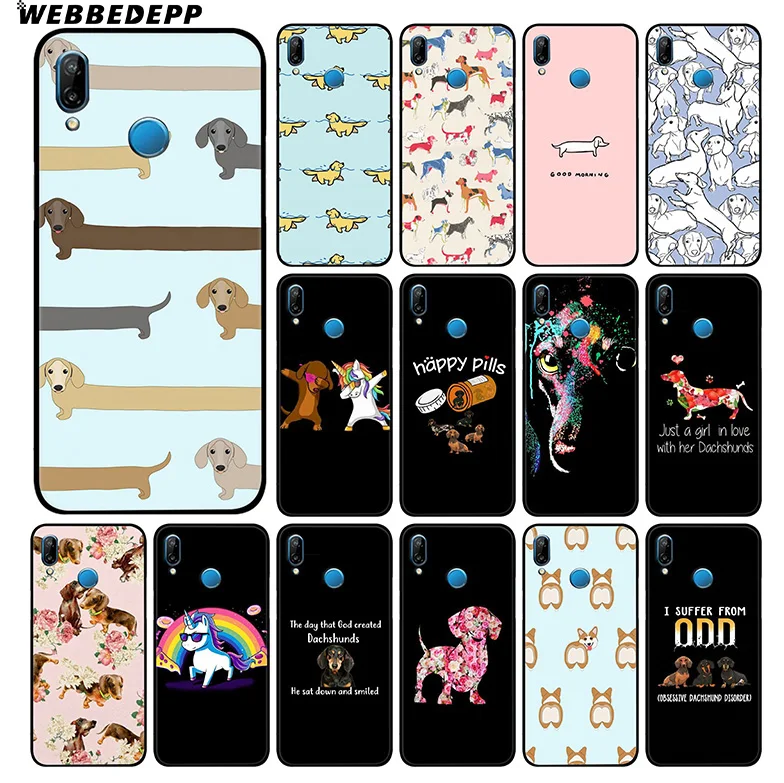 WEBBEDEPP такса собака добермана мягкий чехол для Huawei P30 P20 Pro P10 P9 Lite 2017 P Smart 2019 &amp Nova 3 3i