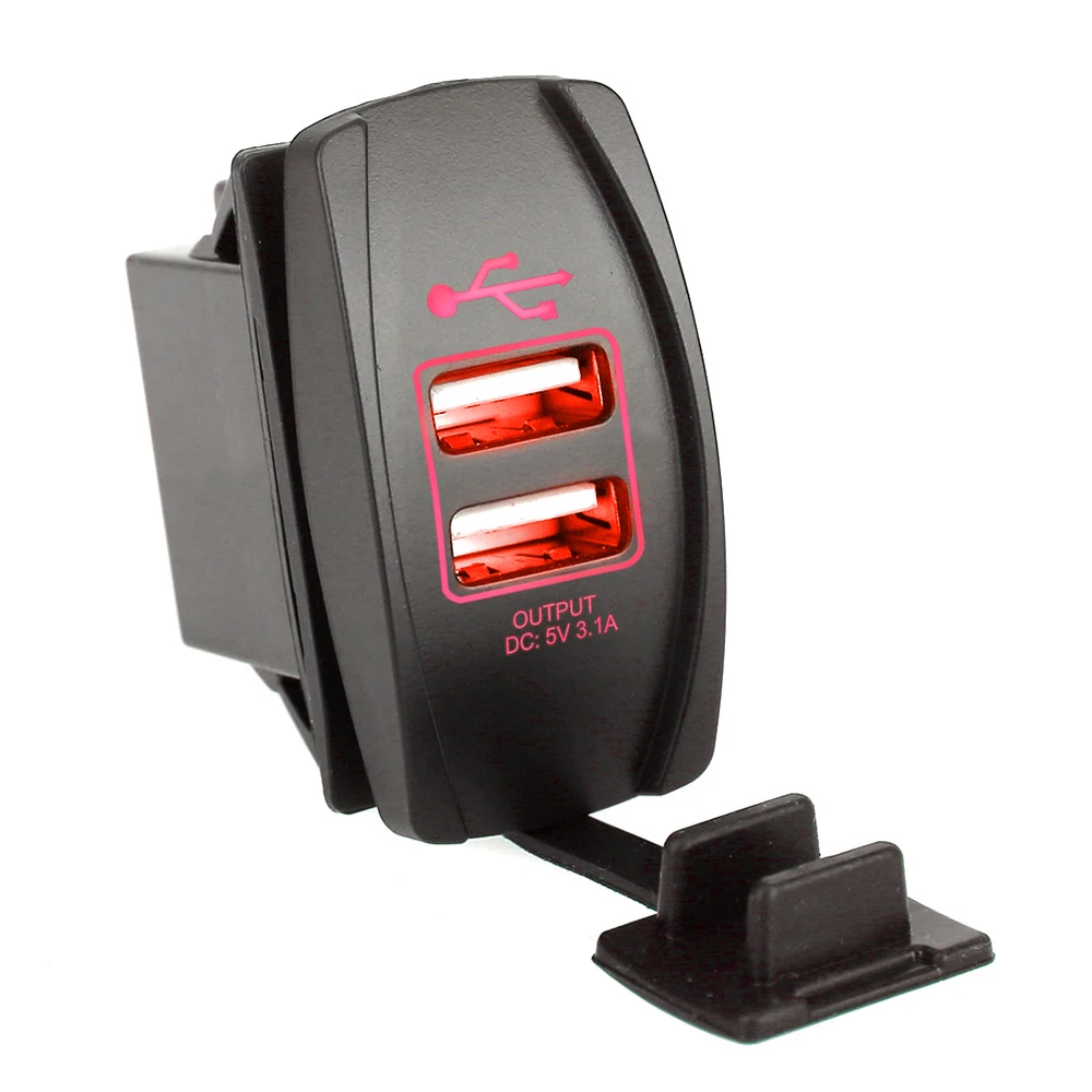 Universal Waterproof 12-24V Dual USB Car Charger Rocker Switch 3.1A 5V 2 Port Power Socket USB Socket Car Charger Power Adapter Universal Waterproof 12-24V Dual USB Car Charger Rocker Switch 3.1A 5V 2 Port Power Socket USB Socket Car Charger Power Adapter