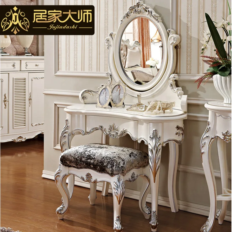 Nuevo Clásico Francés Muebles de Dormitorio Blanco Tocadores Escritorio