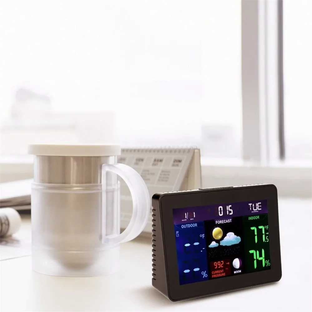 

TS-70 Digital LCD Screen Display Wireless Indoor Outdoor Weather Clock Weather Station Tester Alarm Clock 2017 Top Sale