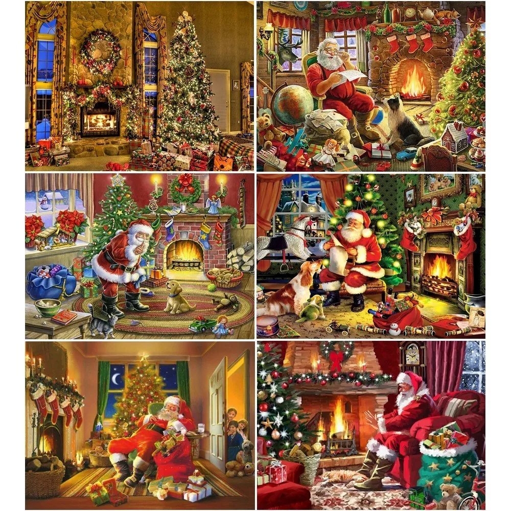 

AZQSD Diamond Painting Santa Claus Diamond Embroidery Christmas Gift Needlework Crafts Diamond Mosaic Full Square Kid's DIY Set