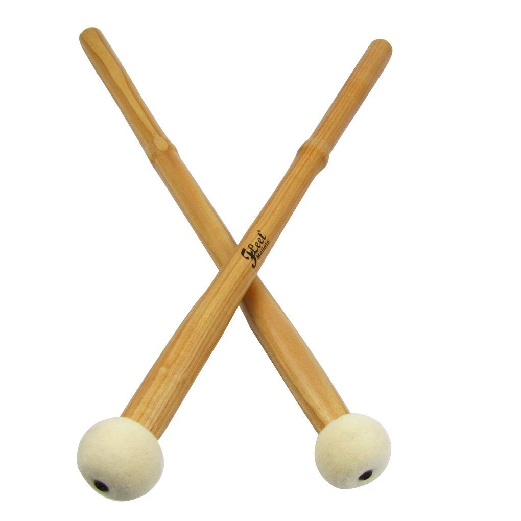 1 пара твердых фетровых головок тимпани Mallets Кленовая ручка Precussion Mallets палочки Барабанные аксессуары