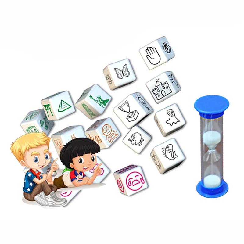 Story Dice Puzzle Board Game Telling Story Family/Party/Friends Parents with Children 18 pcs dice and Hourglass Story Dice Puzzle Board Game Telling Story Family/Party/Friends Parents with Children 18 pcs dice and Hourglass