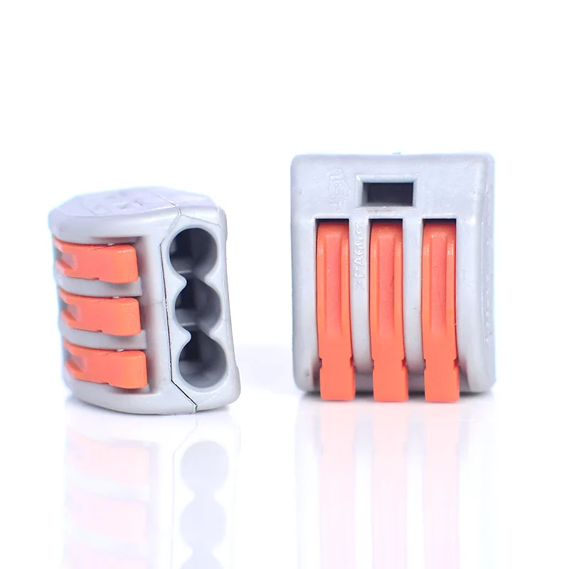 

10PCS universal wiring connector flame retardant universal terminal 3hole home building wiring terminal 222-413