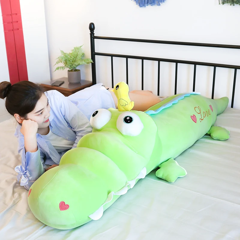 Dorimytrader Hot Soft Cartoon Crocodile Plush Doll Giant Animal Alligator Pillow Toy Cushion for Girl Boy Gift 71inch 180cm DY50615  (14)