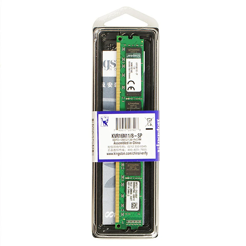 Оперативная память kingston 8 Гб DDR 3 1600 МГц для рабочего стола KVR16N11/8