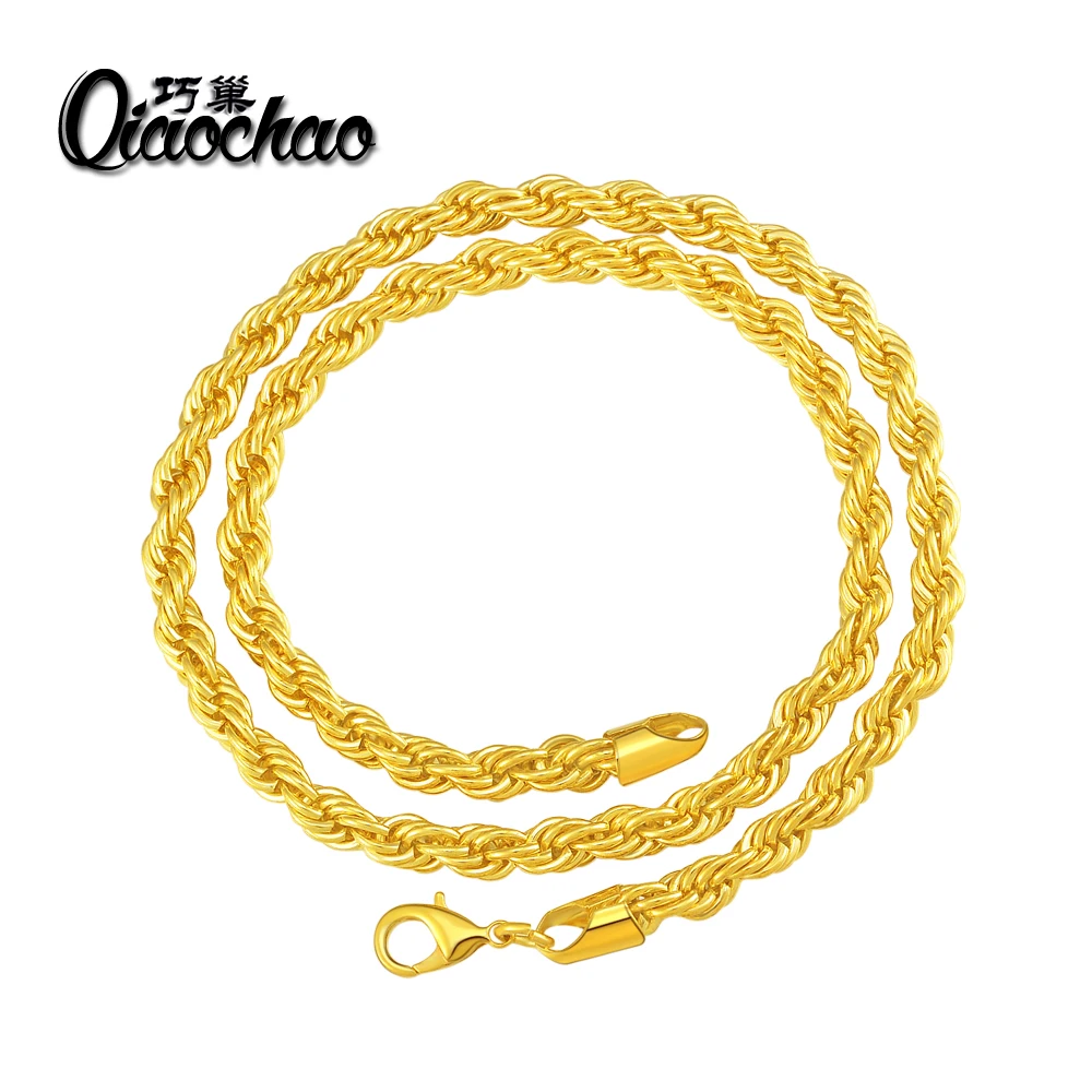 High Quality Copper colour Rope Chain Necklace For Women Men Gold