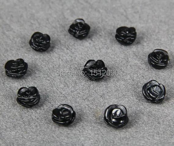 10 шт. бусины из натурального черного обсидиана россыпью|loose beads|flower beadsbeading supplies |