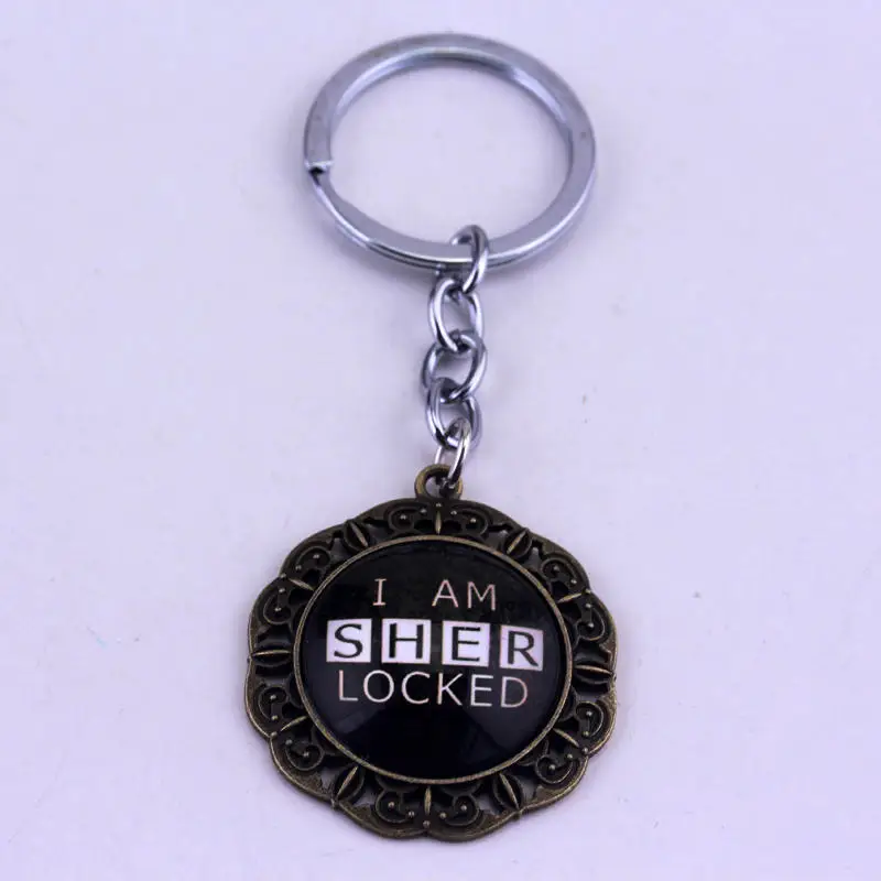 

Vintage The Sherlock Holmes Zinc Alloy Metal Keychain I Am Sherlocked Logo Accessories Keyring Holder for Women Men Gifts