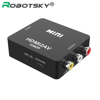 

1080P HDMI to AV/RCA CVBS Adapter Video Converter HDMI2AV Adapter Converter Box Support NTSC PAL Output HDMI TO AV Adapter