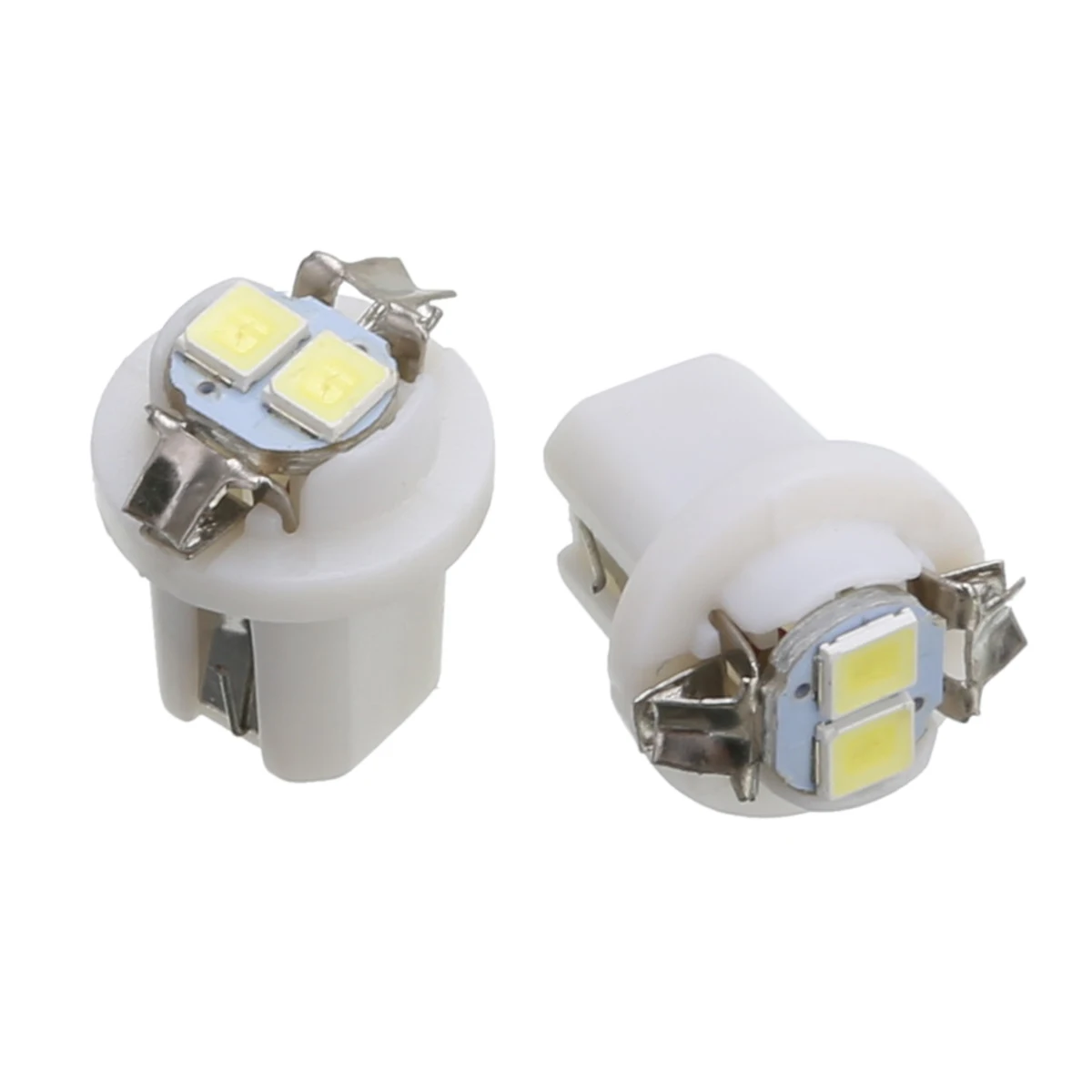 10pcs/set High Bright White T5 B8.5D 3528 2 LED Car Dash Gauge Cluster Instrument Panel Wedge Light Bulb Dashboard Lamp